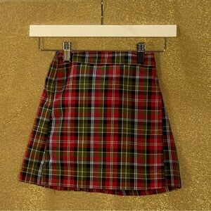 Plaid Red and Green Kids Skort